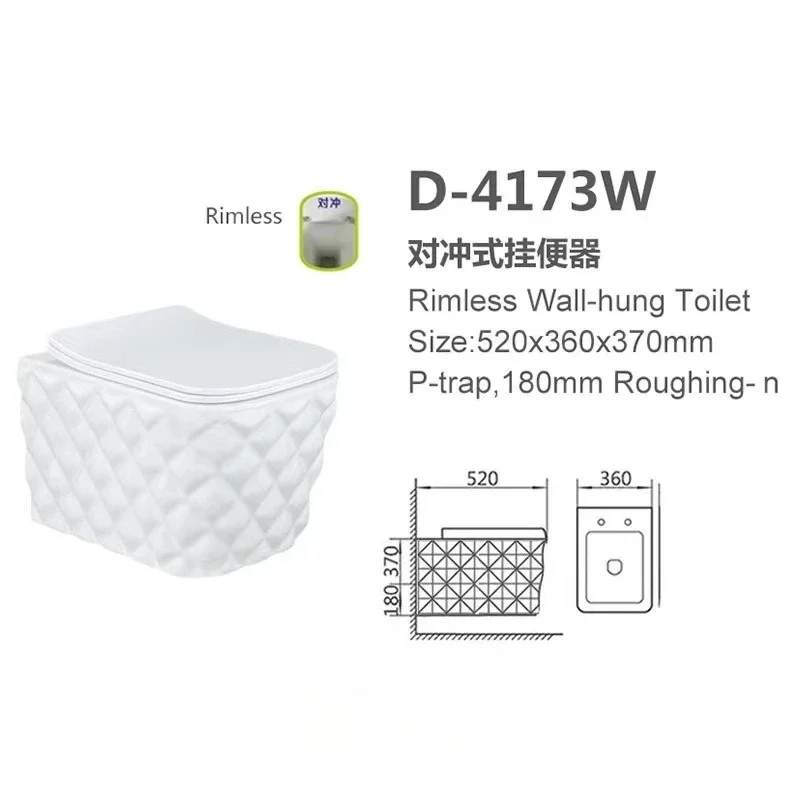 Ceramic wall-mounted toilet outlet Middle East bathroom wall row toilet hidden