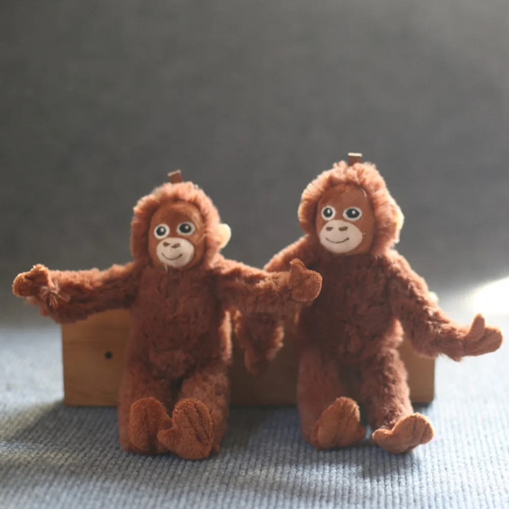 Soft 20cm Gorilla Pendant Monkey Stuffed Plush Doll Pendant Animal Orangutans Key Ring Girl