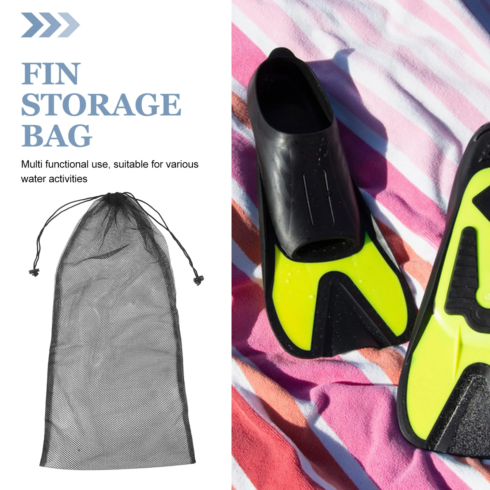 Mesh Swim Bag Breathable Nylon Scuba Gear Bag Drawstring Storage Carrying Snorkel Gear Organizer Drawstring Bags
