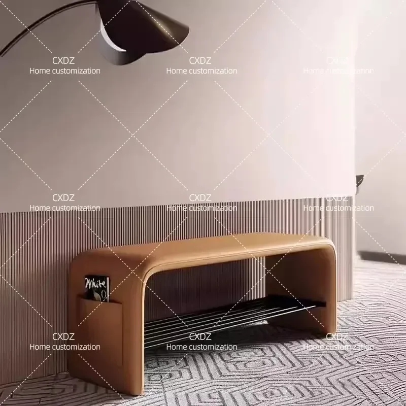 Modern Entryway Shoe Bench with Storage Rack Integrated Shoe Changing Stool for Hallway Fitting Room Long Sofa Seat Organizer