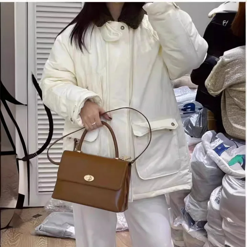 

Women's Goose down Jaet Warm Thi Coat Lamb Fur Collar Winter Outerwear Sweet Sle Straight Cut Cotton Nylon Fabric