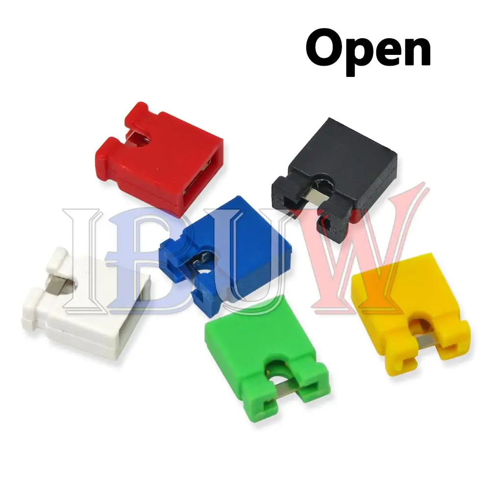 100PCS Pitch 2.4mm Pin Header jumper shorted cap & Headers & Wire Housings Black yellow white green red blue For Arduino