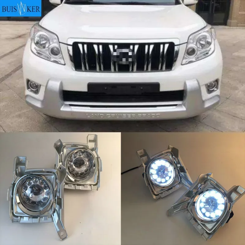 

1 Set for Toyota Prado FJ150 LC150 2012-2015 For Land Cruiser 2700 Car LED DRL Daytime Running Lights Fog Head Lamp cover