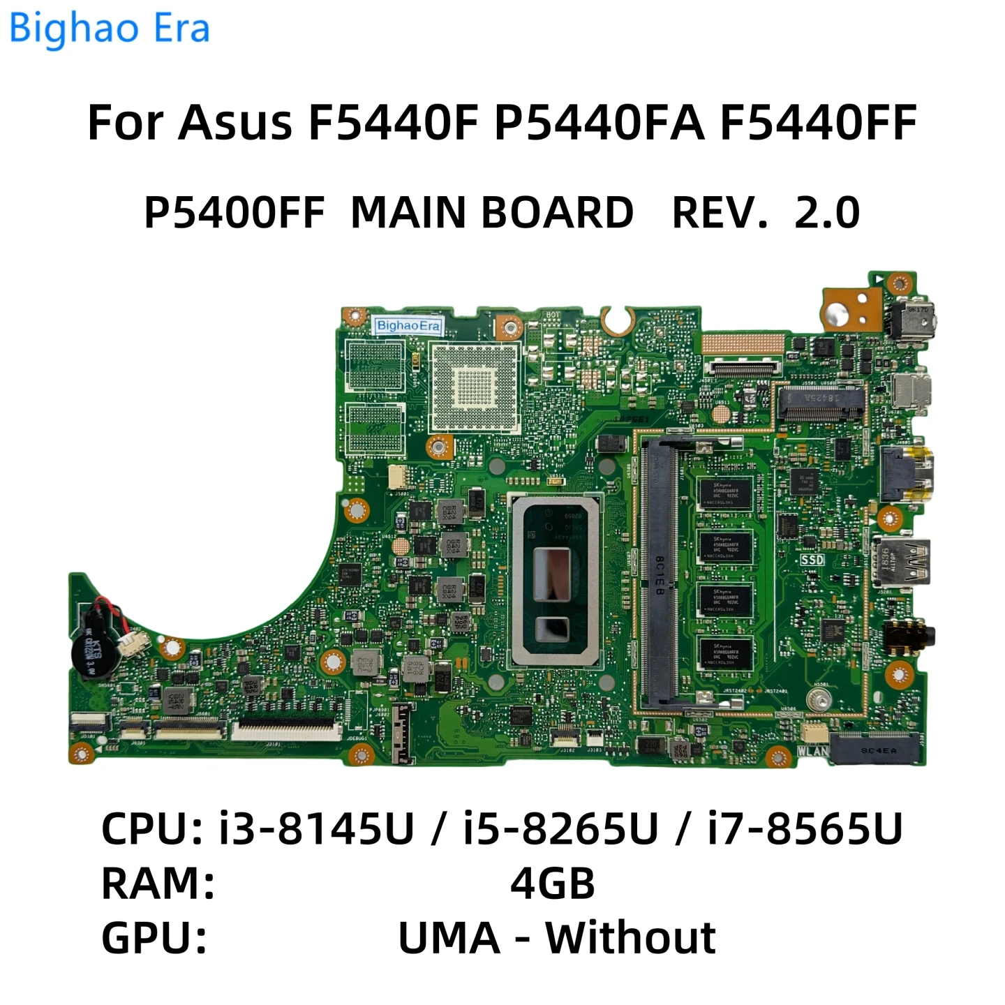 

Материнская плата P5440FF REV.2.0 для Asus P5440F P5440FF P5440FA, материнская плата для ноутбука со стандартным дизайном i7-8565U CPU UMA 4GB-RAM