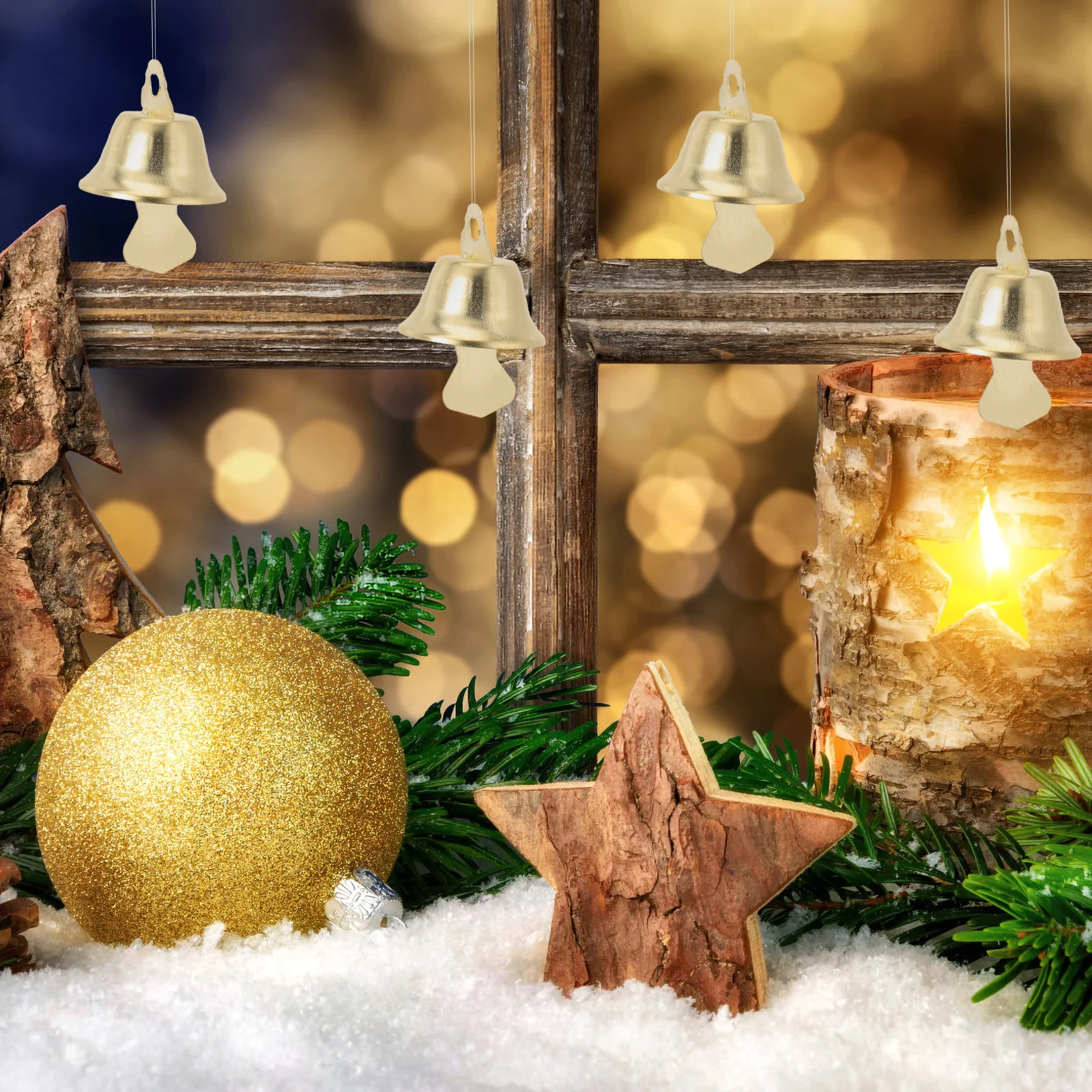 

100Pcs Tiny Bells Christmas Party Decorations Mini Craft Ornaments DIY Pendant Supplies Festive Home Office Decor 14Mm