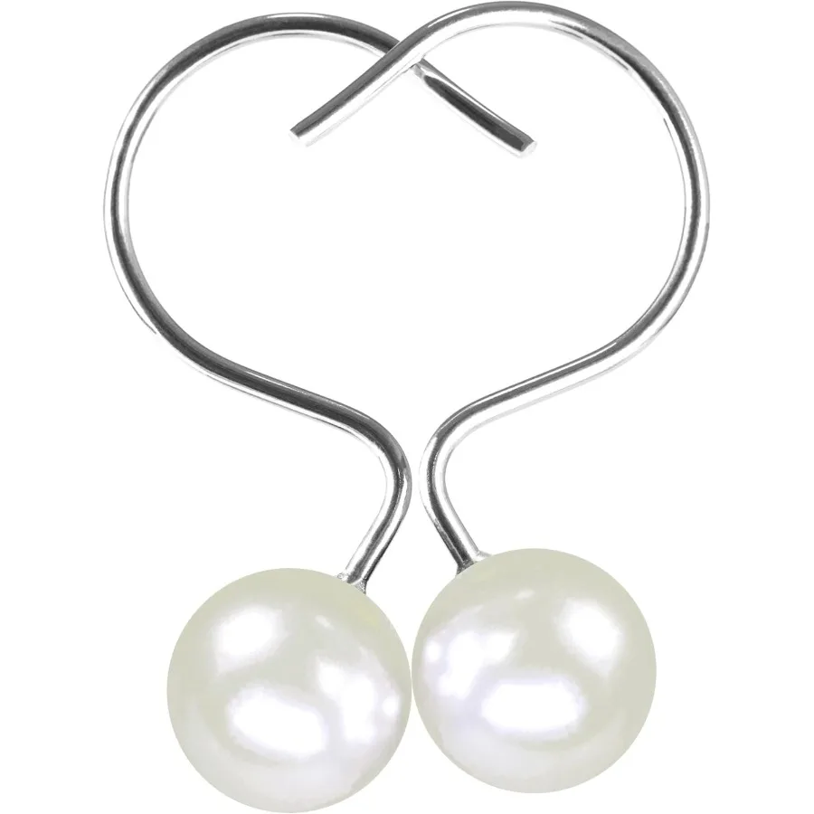 

Белые декоративные крючки для занавесок для душа, элегантный дизайн цвета слоновой кости с жемчугом, устойчивые к поту кольца из нержавеющей стали, стильные аксессуары для ванной комнаты, подарок