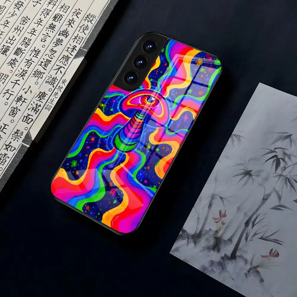 Casing Ponsel Seni Trippy Psychedelic Warna-warni untuk OPPO A 55 54 One Plus 8T 92S A93s A94 95 8 9 7 Pro FindX3 X5PRO RENO4 RENO7 Reno