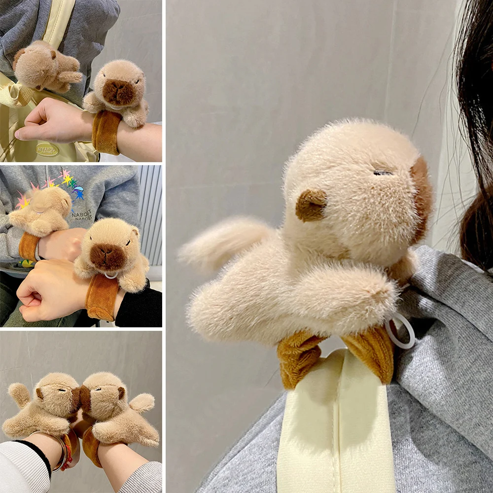 Gifts Plush Capybara Clapping Circle Personality Stuffed Animals Capybara Plush Toy Healing Wristband Interactive Toy