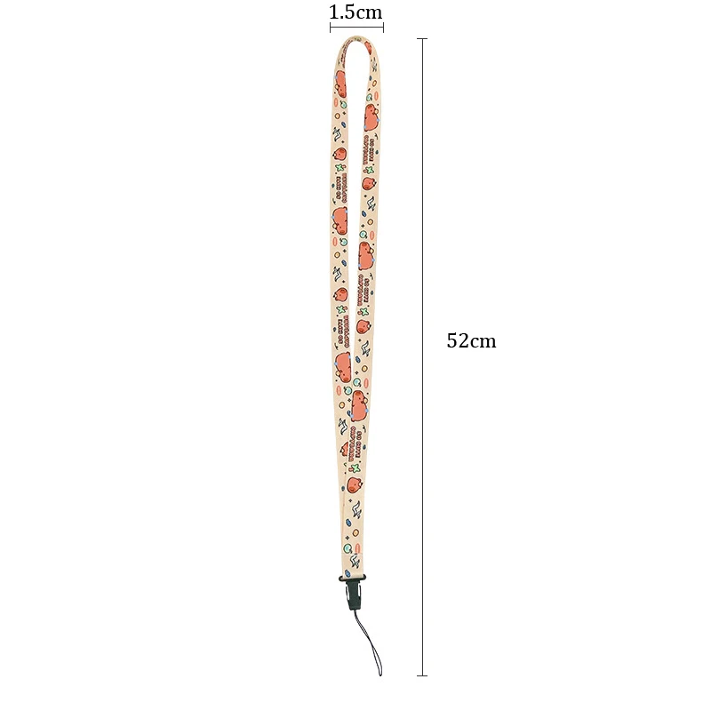 Cute Cartoon Multi-function Little Bear Capibala Widened Anti-lost Mobile Phone Hanging Rope Phone Case Hanging Neck Long Rope