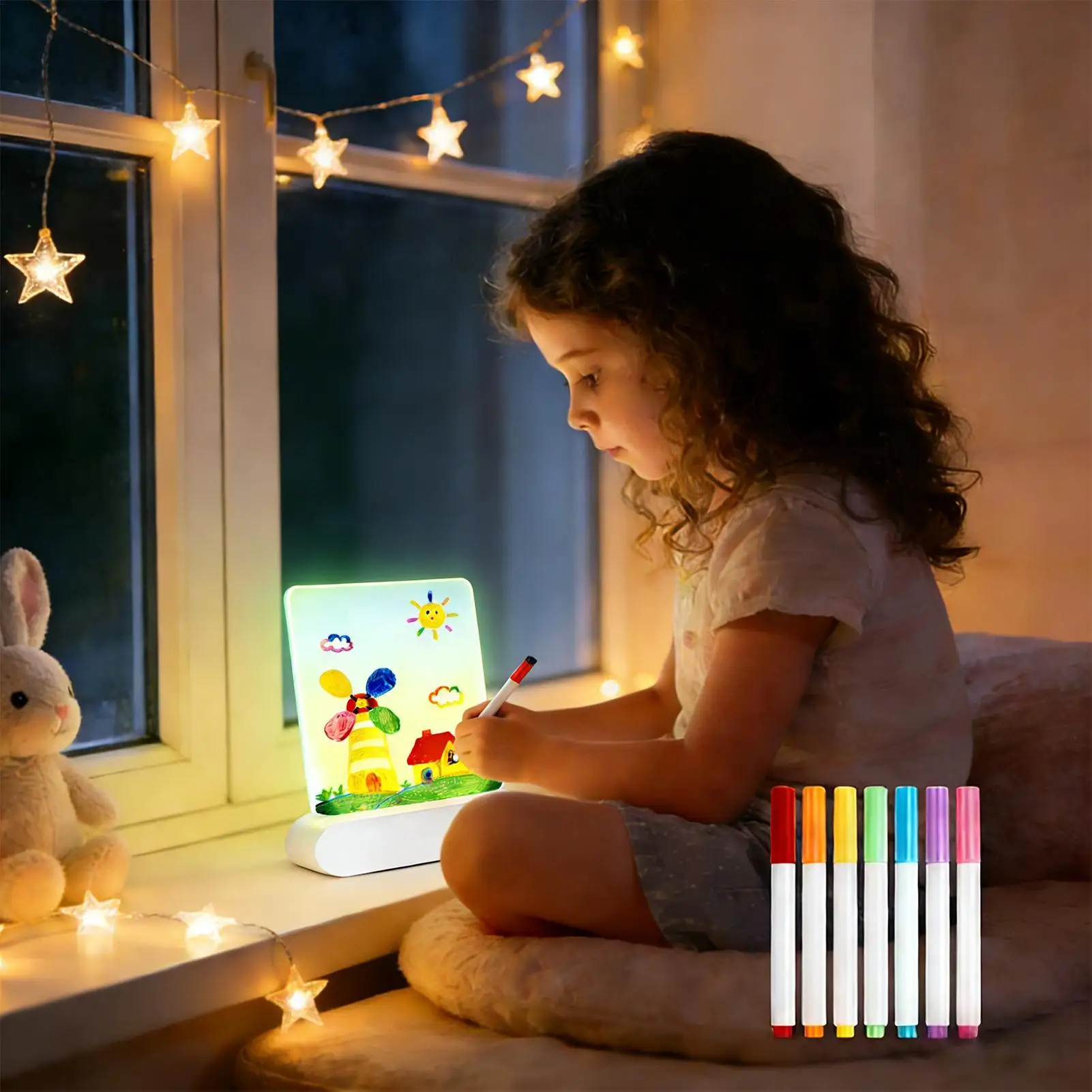 Tablica LED do rysowania dla dzieci, tablica LED 3D z możliwością ładowania, zabawki do rysowania wielokrotnego użytku, akrylowa tablica do rysowania dla chłopców, dziewcząt, nastolatków, do domu, szkoły, biura