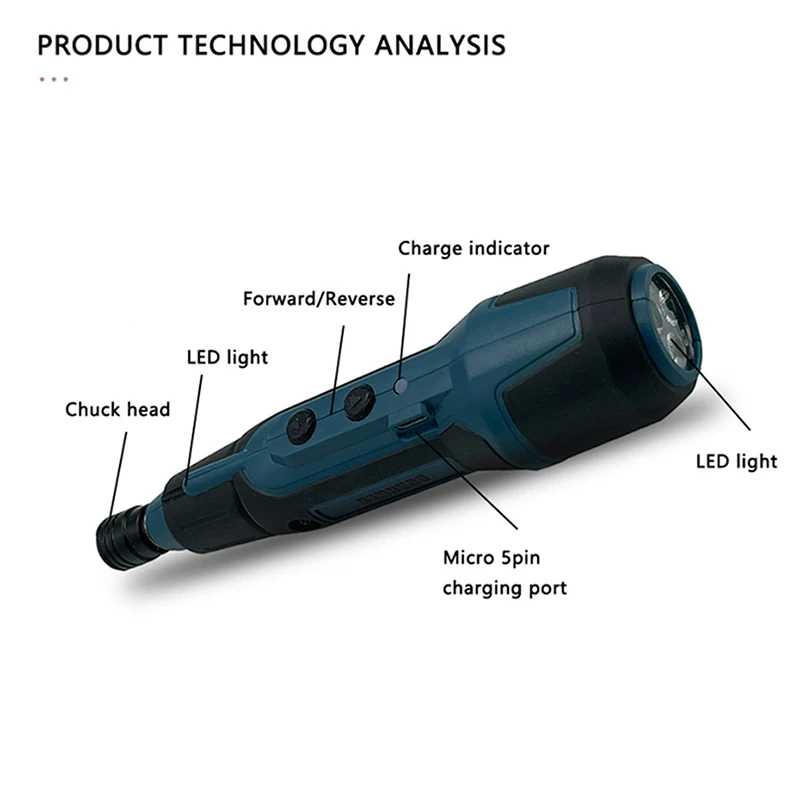 SHENHAOXU Cordless Electric Screwdriver Rechargeable Battery Operated ScrewDriver Drill Tool Set LED Bidirectional Switch Repair