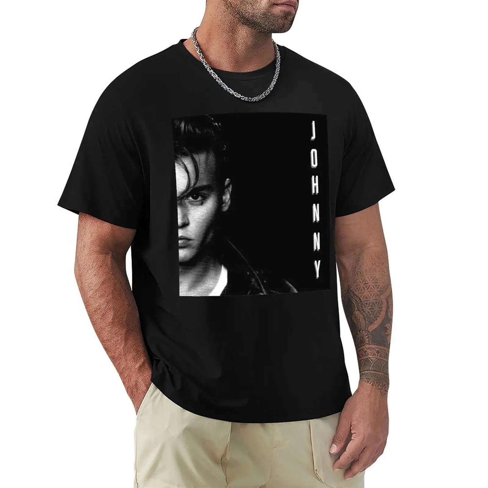 Johnny Depp T-Shirt Basic Simple Casual Short Sleeve Tee