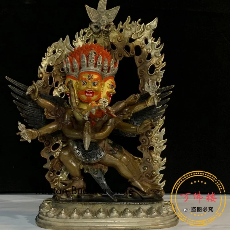 30cm Puba King Kong Copper Gilt Silver Antique Buddha Statue Tibetan Secret Buddha Table Offering Home Decoration Direct Sale