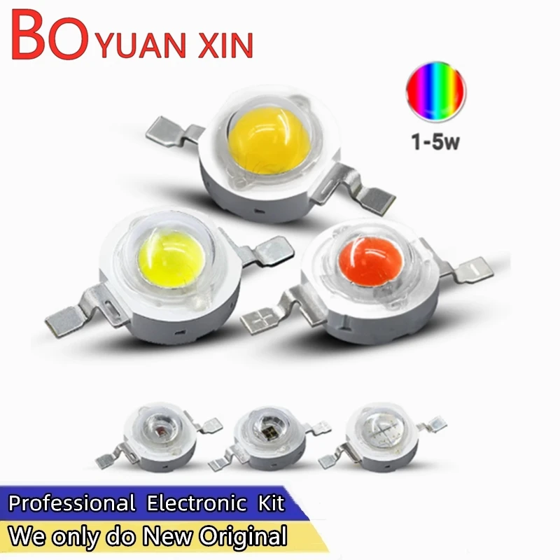 BYX 10pcs High-Power 3W RGB High-Brightness LED Bead with Full Spectrum: White, Red,, Green, Yellow, Pink, Ice Blue, Warm White