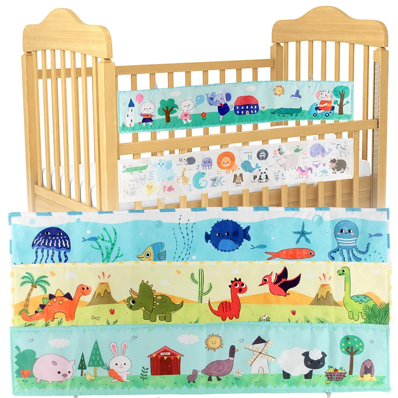 Livro De Pano Sensorial Brinquedos Do Bebê Recém-nascido Cama Etiqueta Berço Bumper Cor Dupla Face Animal Pano Macio Livro Montessori Brinquedos Pré-Escolares