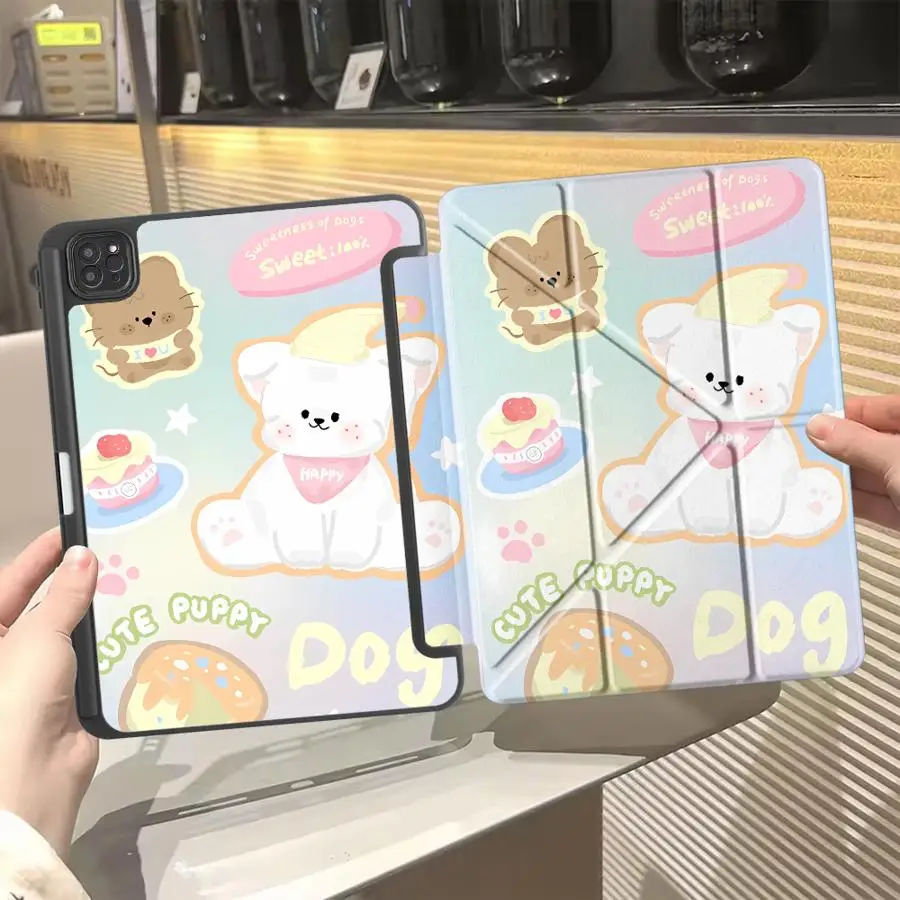 

Holder Cover Tablet Case For iPad Pro 11th 10th 9th 8th 7th 12.9inch Pro 2025 Mini 6 7 Air 4 5 M3 M2 1 2 M4 11inch White bear