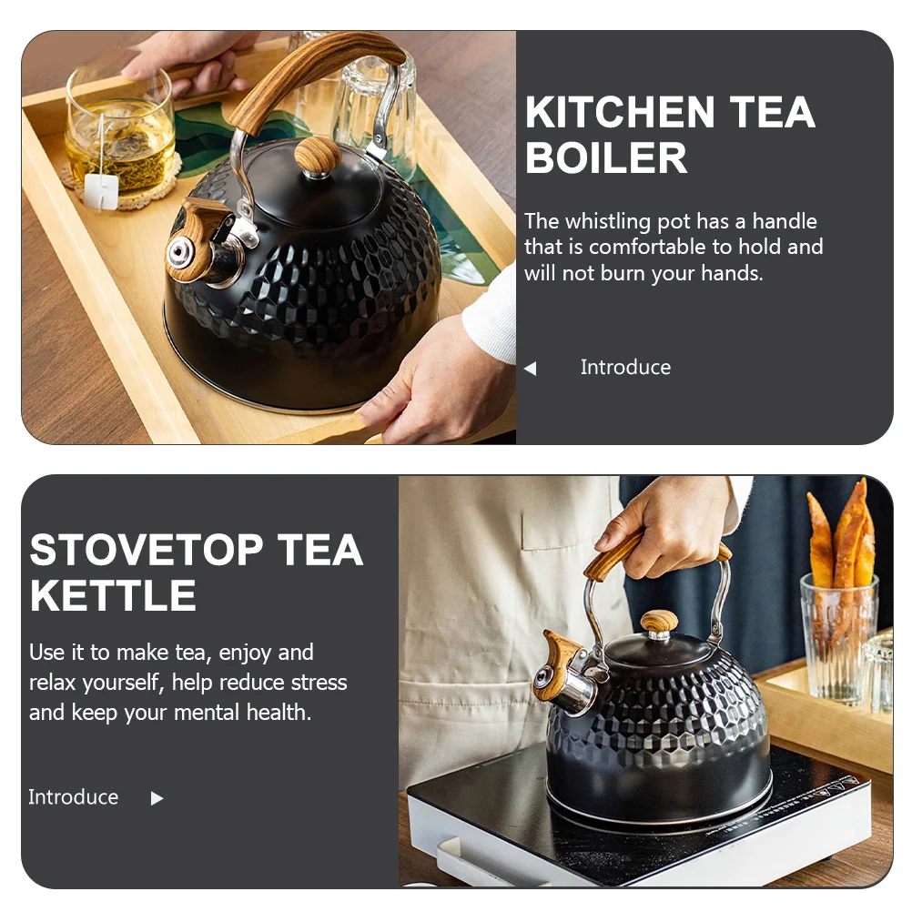 

Stove Top Kettle 2.5L Stainless Steel Pot Easy Clean Large Capacity Water Heating Kettle Home Supply