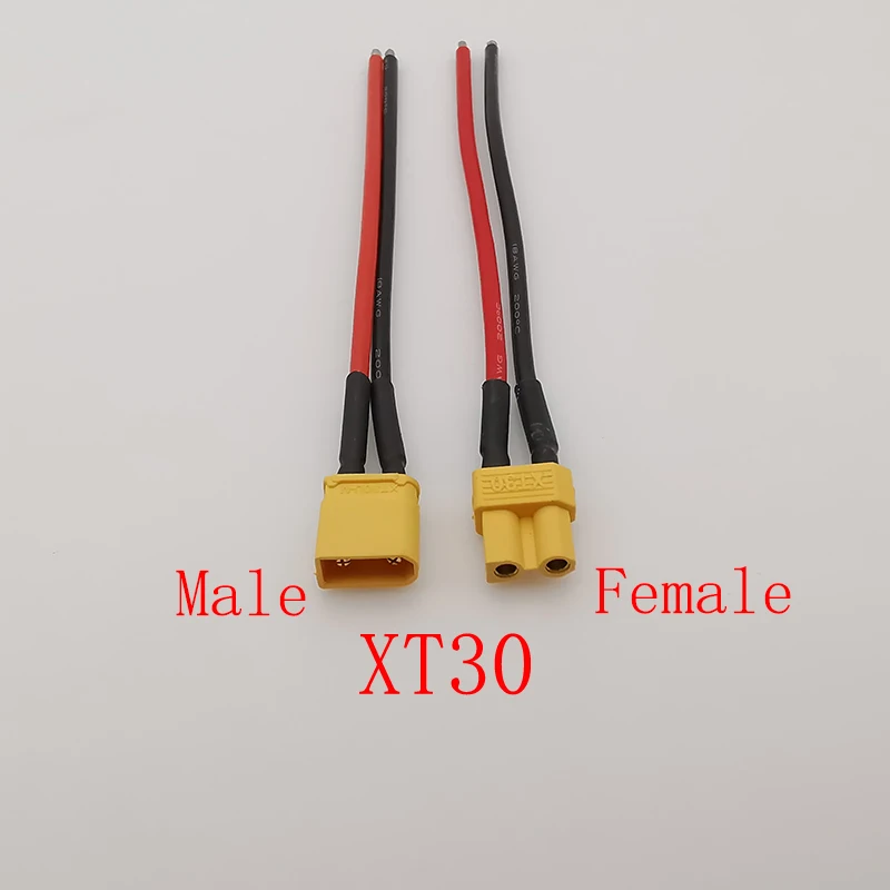 XT30/XTR30U/XT60H/XT60/XT90 Male / Female Connector Plug with 10CM 10/12/16/18AWG Silicon Wire for RC Lipo Battery FPV Drone DIY