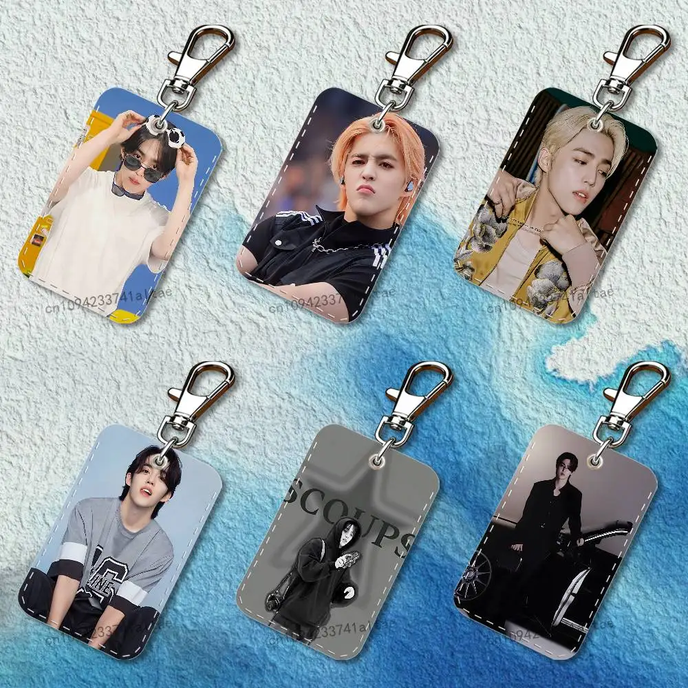 

Singer S-SCOUPS Rectangle Card Case Leather Card Holder Keychain Key Ring Transportation Card Case