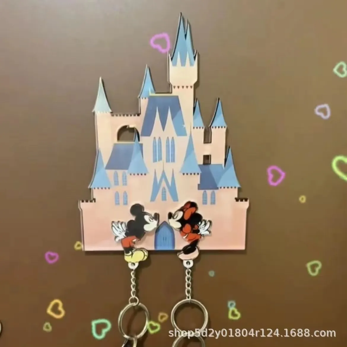 disney stitch – porte-clés mural pour Couple, prévention de la perte, pendentif pour amoureux, décoration de maison, autocollant de réfrigérateur, décor de rangement