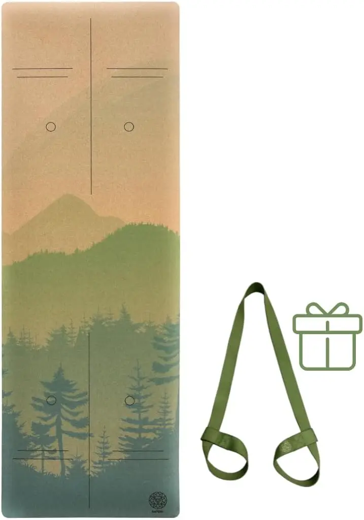 

Очень большой пробковый коврик для йоги с основой из натурального каучука, нескользящий, экологичный и устойчивый к поту, для превосходной амортизации