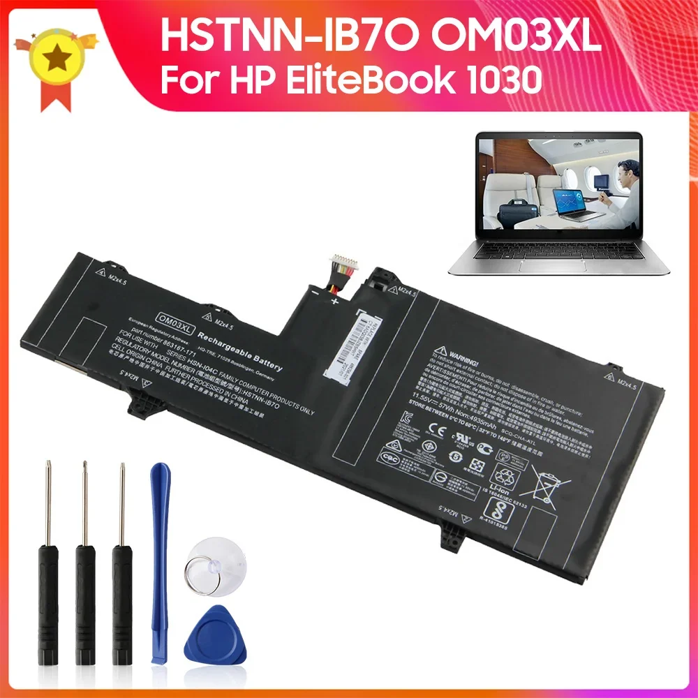 

Сменный аккумулятор OM03XL HSTNN-IB7O для HP EliteBook 1GY31PA G2 1030, высококачественные аккумуляторы 3400 мАч с инструментом