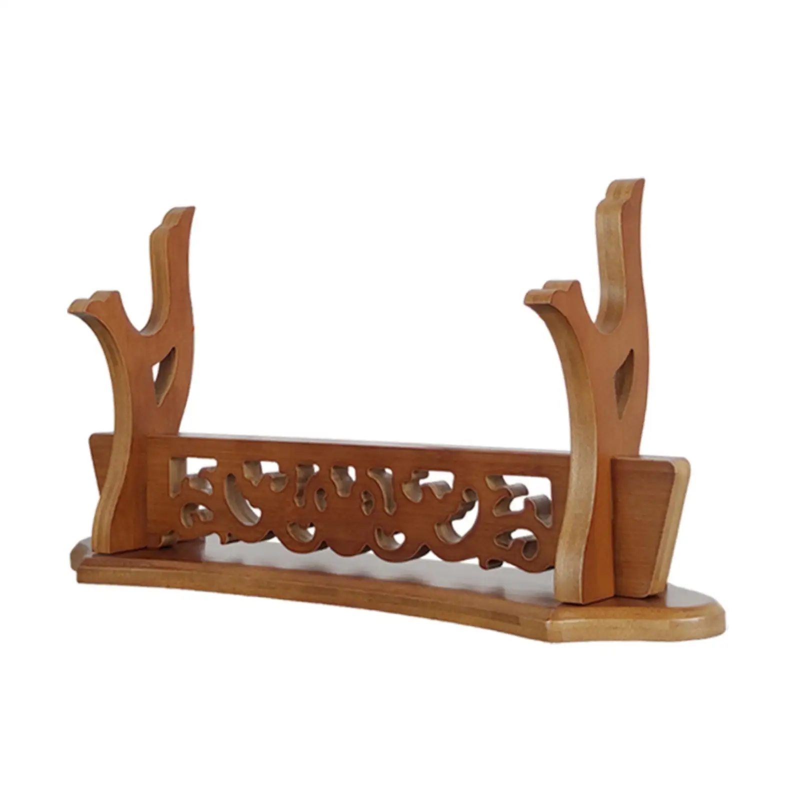 Horizontal Samurai Sword Rack Stand Wood Holder for Wakizashi Tanto Display Japanese Martial Art Accessories Organizer