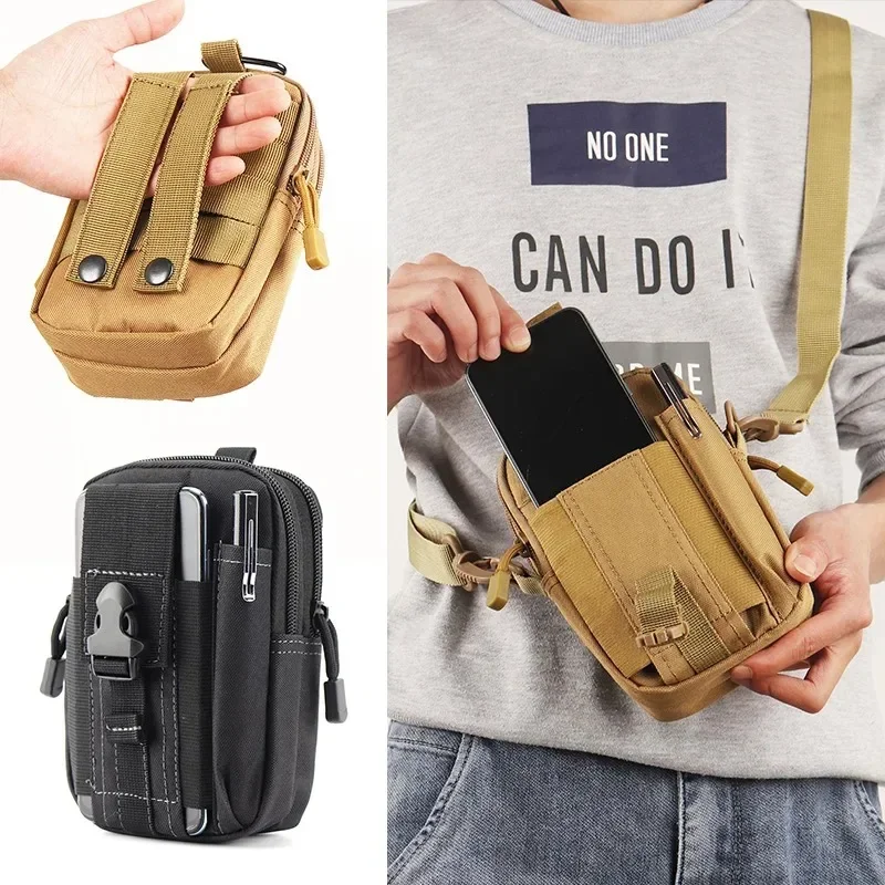 Heren Riem Tas Outdoor Taille Telefoon Zakje Nylon Waterdicht Tactische Molle Pocket Sport Jacht Accessoires Edc Tool Opbergpakket