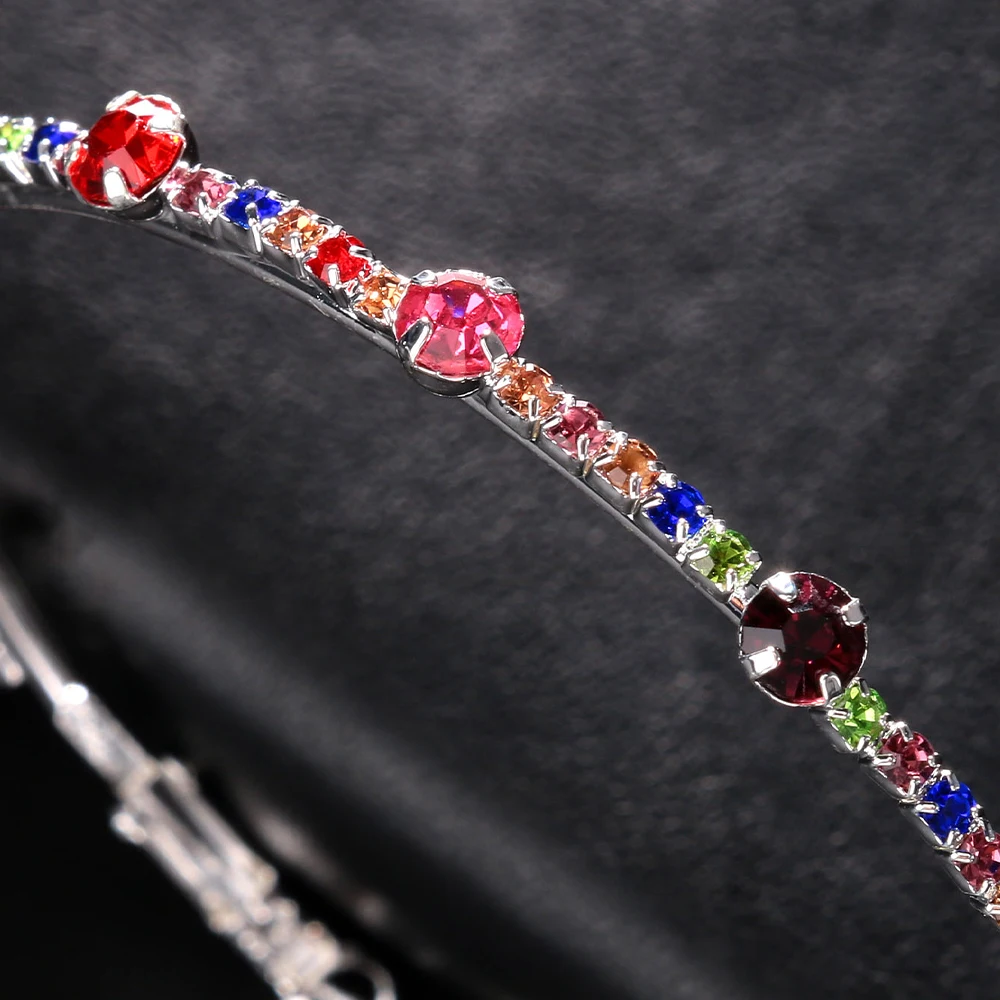 Colorful Rhinestone Hoop Earrings Large for Women Luxury Piercing BoBo Accessories Statement Crystal Earrings 2023 Trend Jewelry
