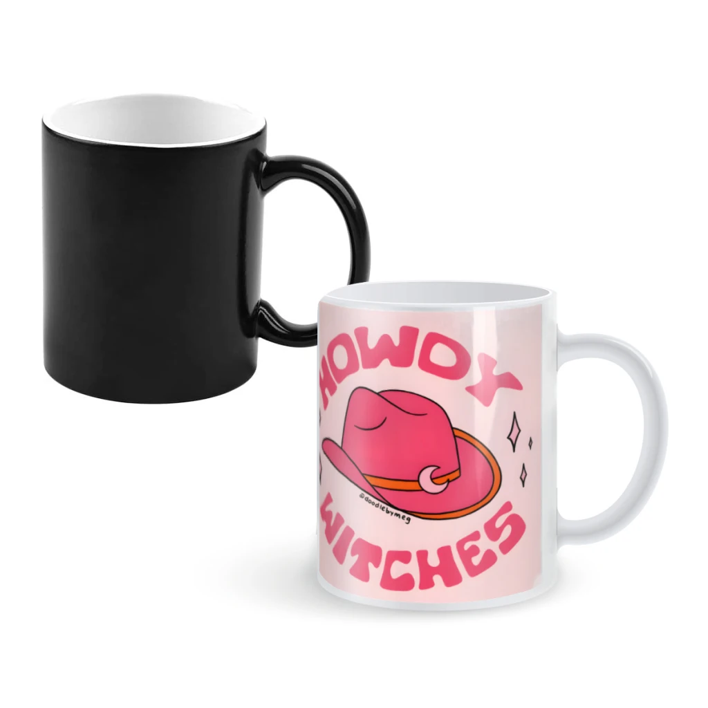 

Howdy WitchesCoffee Mugs And Mug Creative Color Change Tea Cup Ceramic Milk Cups Novelty Gifts