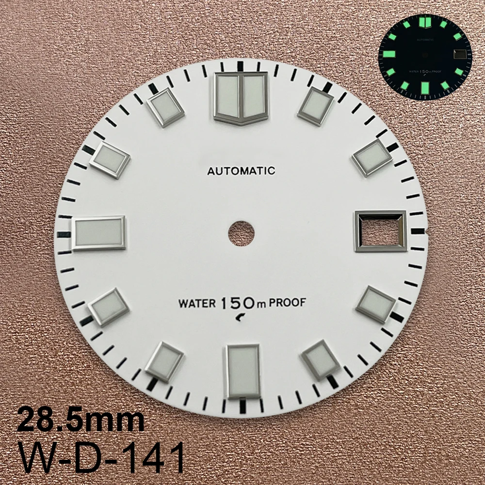 28.5mm S Logo Matte Diving Dial Suitable For NH35/NH36/7S/4R Movement C3 Green Luminous Quality Watch Modification Accessories