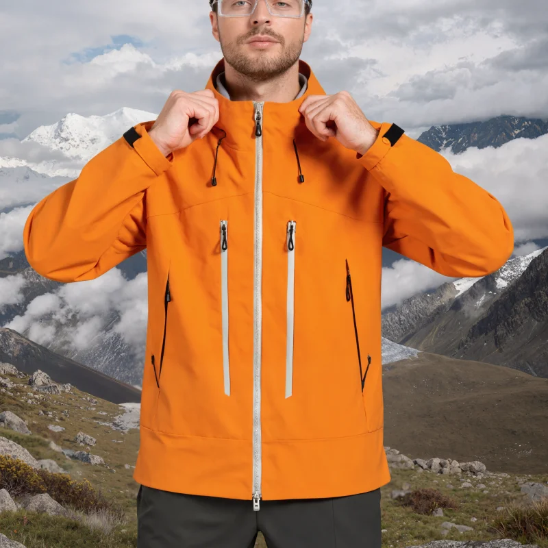 

EiAO Hard Shell Jacket Men Women Waterproof Windproof Camping Travel Adventure Seam Sealed Outdoor Hiking Detachable Hood