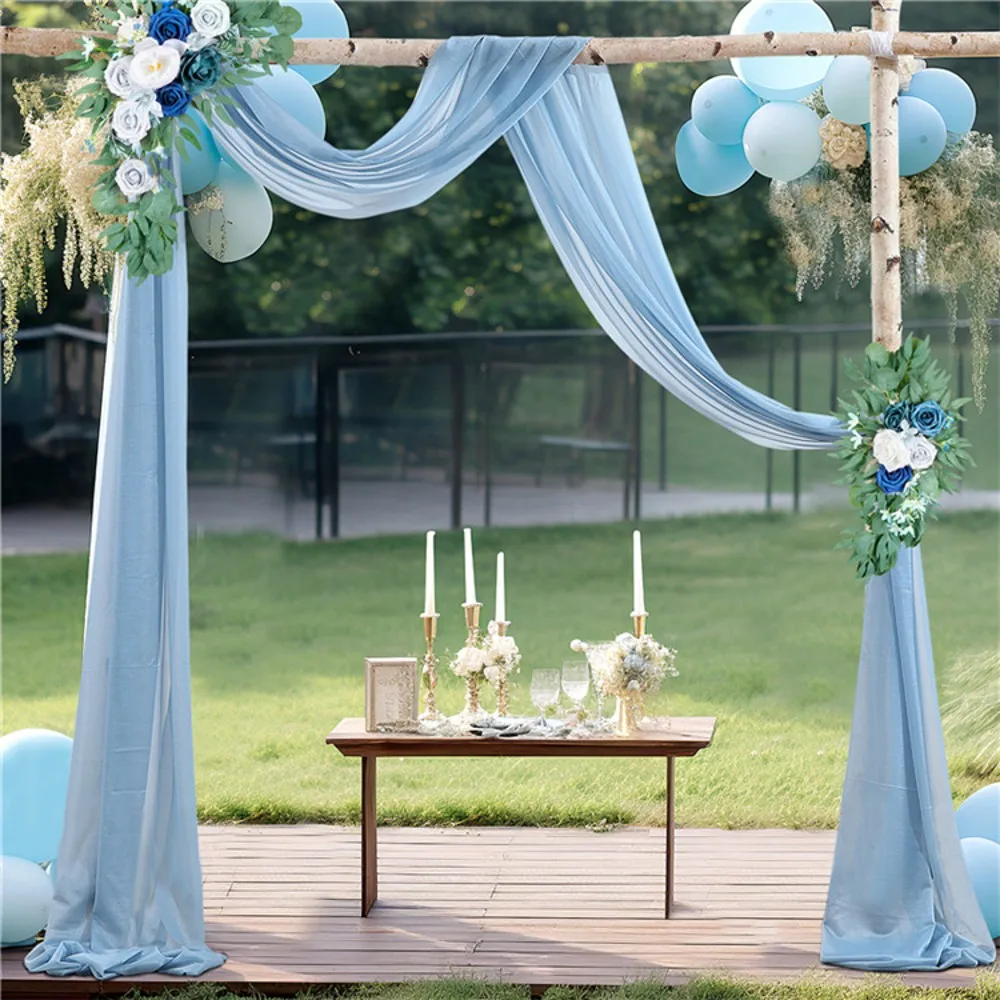 

Chiffon Fabric Wedding Arch Drape Decoration Ceremony Reception Curtain Birthday Party Backdrop Bridal Sheer Chair Sashes Decor