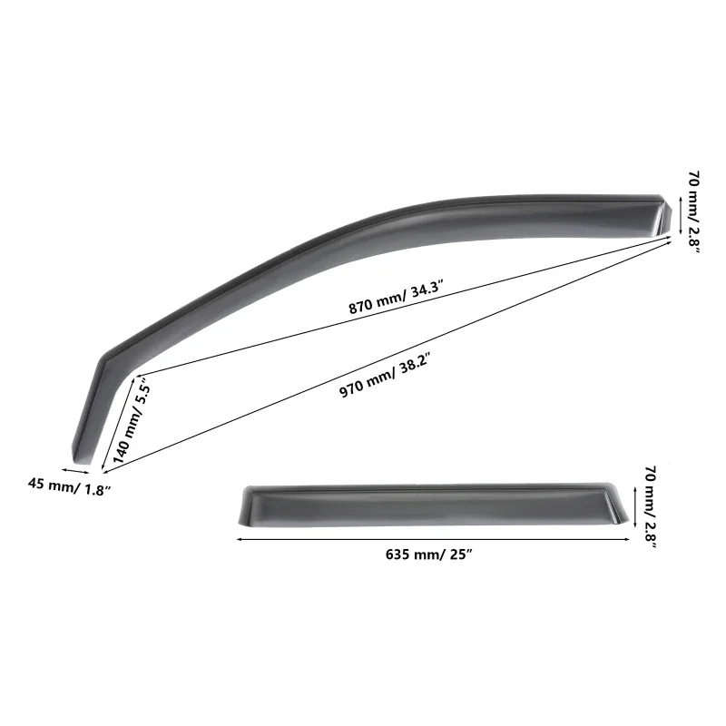 4pcs Car Side Window Deflector Black Car Built-in Rain Guard for Jeep Grand Cherokee 2014-2020