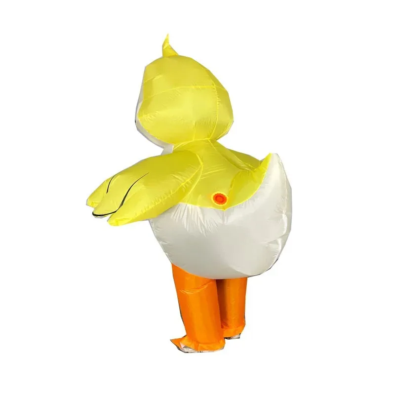 Disfraz inflable de pato amarillo, muñeco de pato de dibujos animados de Halloween, accesorios de juego de fiesta, traje inflable ligero para adultos