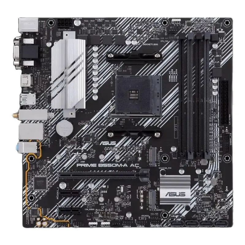 Imagem -03 - Placa-mãe Asus-b550 Prime B550m-a ac Suporta Ryzen 5600g 5600 Ryzen 5700x3d 5800x3d 5700x 5800x 3800x Ryzen 5900 5950x