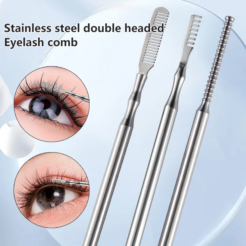 Edelstahl Wimpernlifting-Werkzeuge: Metall-Reinigungsstäbchen, Wimpernzange, Separator und Zubehör für Wimpernverlängerung
