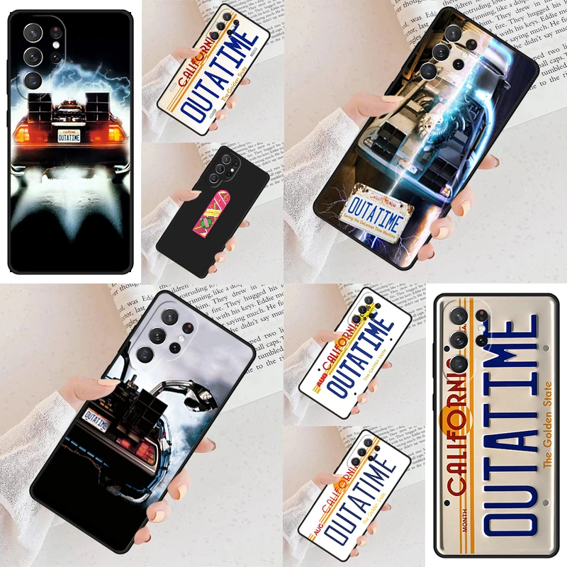 Back To The Future License Plate OUTATIME Phone Case For Samsung Galaxy S24 S23 S22 S21 Ultra Note 10 Pro S20 Plus FE S9 Cover