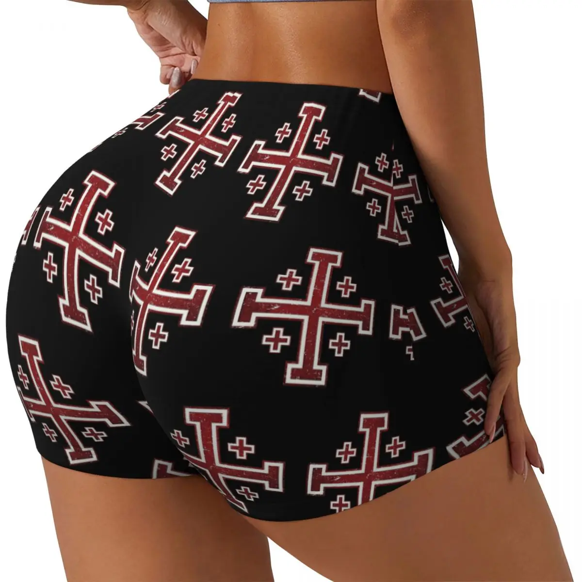 

Пользовательские Иерусалимский Крест Средневековые Рыцари Крест Крестоносцы Женские Шорты Для Бега Тренажерного Зала Спортивные Волейбольные Байкерские Шорты Для Йоги