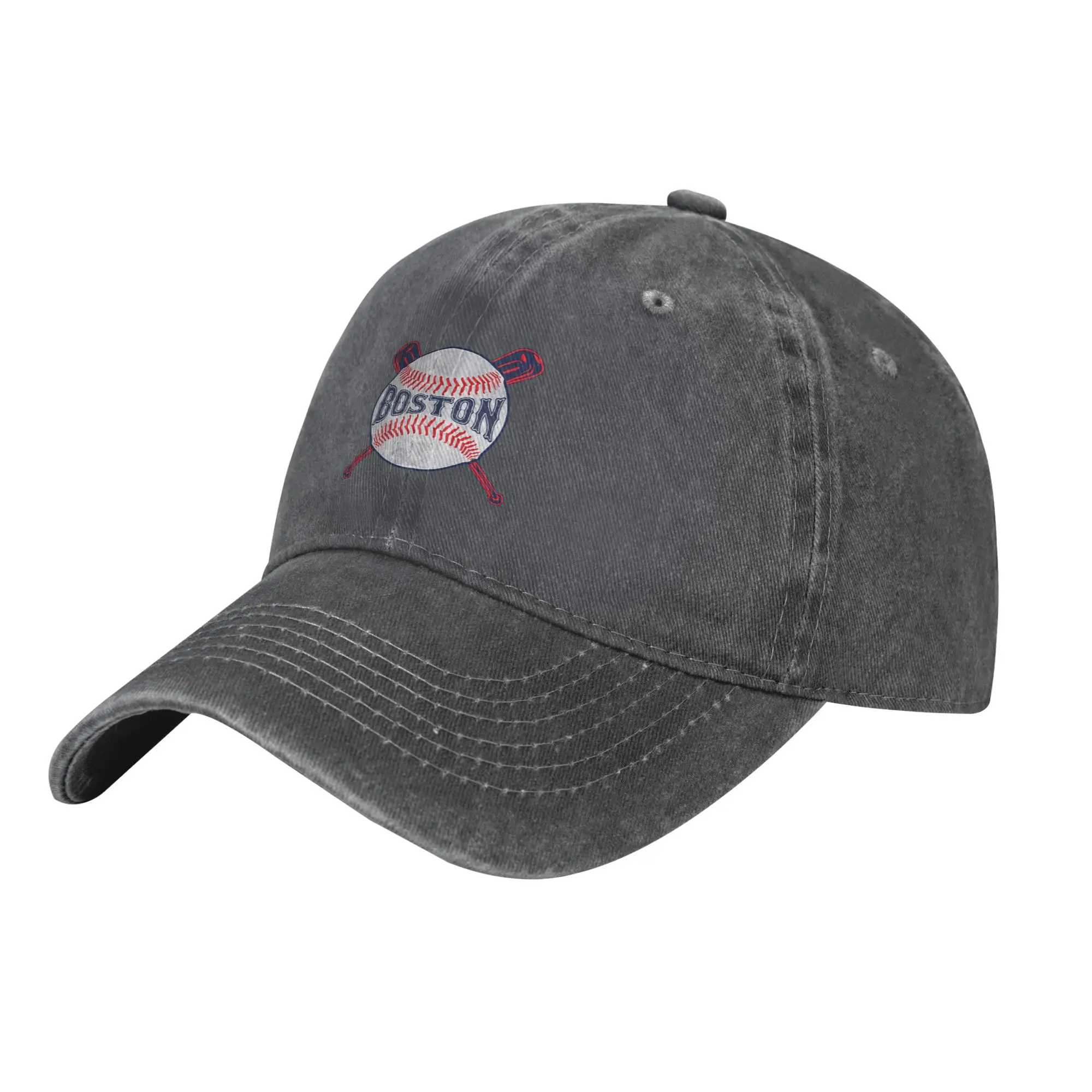 Fashion Vintage Boston Baseball baseball cap  Washed Denim Cap Cap For Women