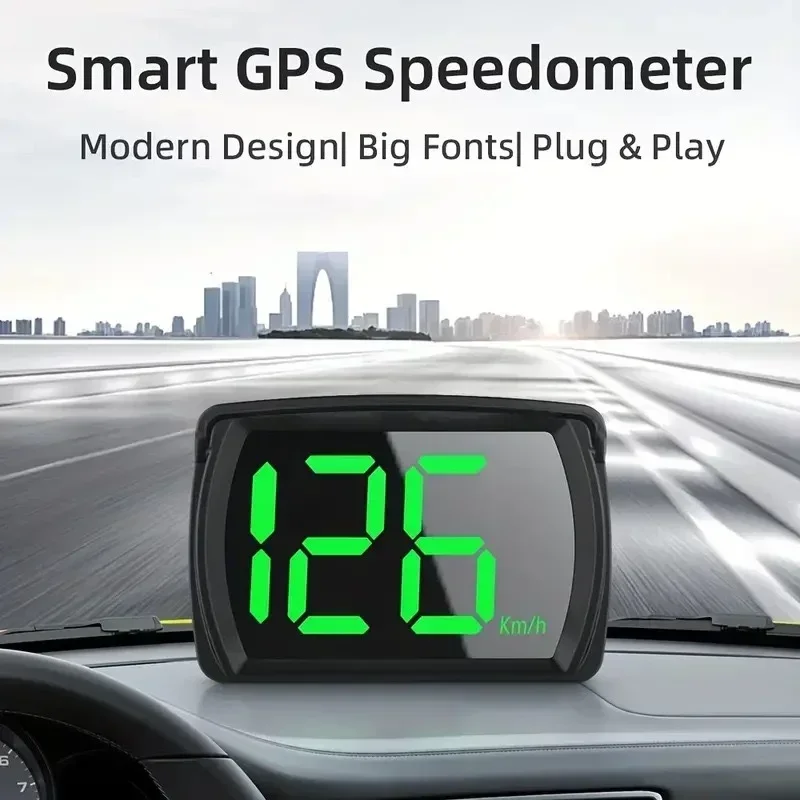 Car HUD Head Up Display Beidou PGS Speed Display KM/MPH Universal Digital Speed Reminder Instrument HD LCD Display Plug and Play