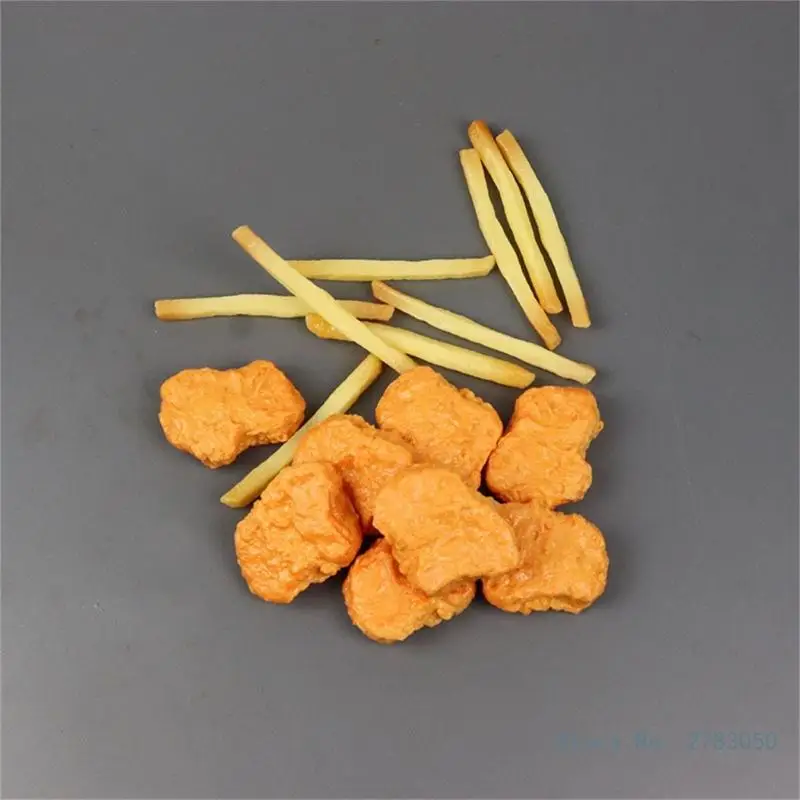 Set of 6 Realistic Fake Chicken Model Artificial Fried Chicken Nuggets Simulations Food Perfect for Food Photography