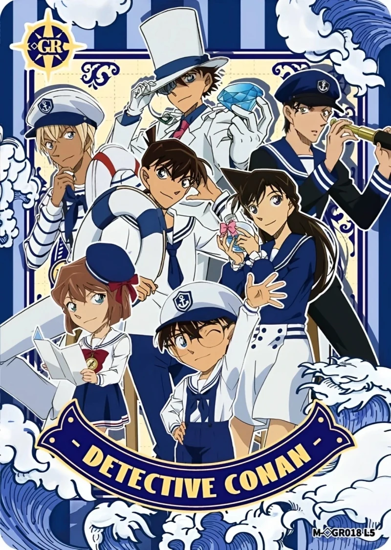 Nowy zestaw 120 sztuk oryginalnych kart kolekcjonerskich z anime Detektyw Conan, postacie z anime, hobby card, strój marynarski JK, Hailey Moore, prezent dla dzieci