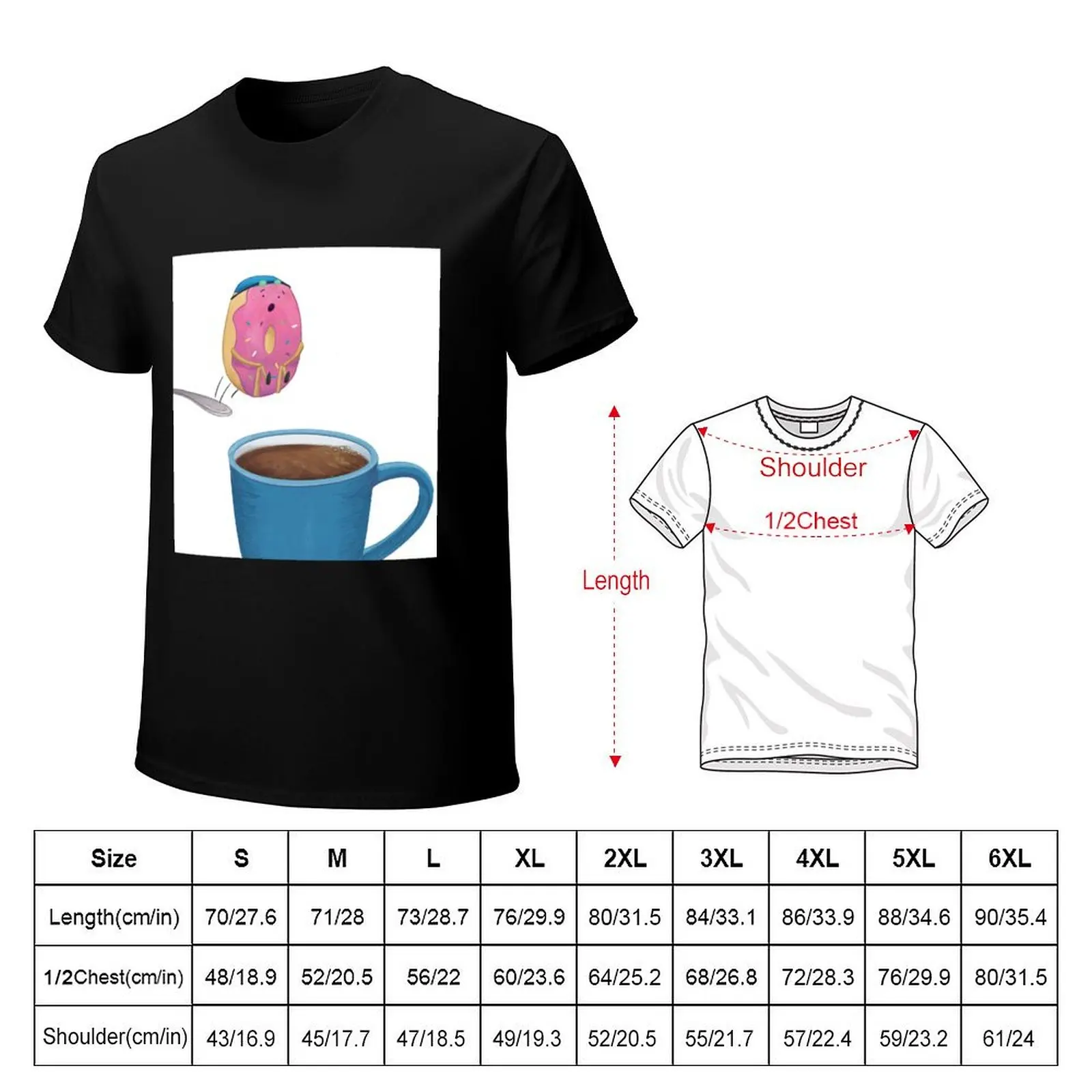 Donut Jumping Into Coffee Cup T-Shirt t shirt man plain T-Shirt