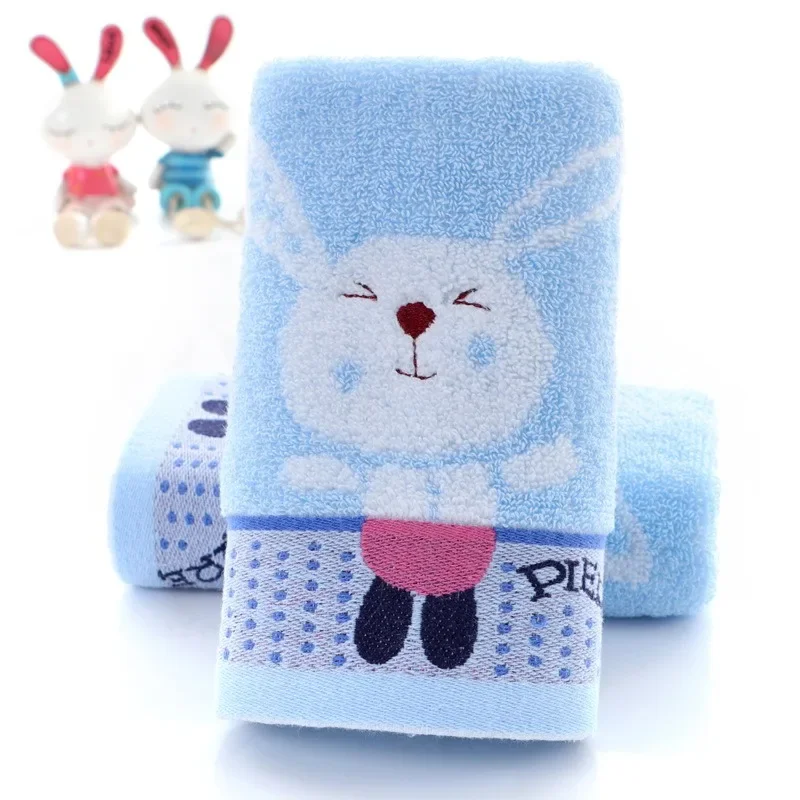 Pure Cotton Children\'s Towel Cartoon Jacquard Embroidery Baby Face Towel Soft Water Absorbent Face Towel for Kids 50x25cm