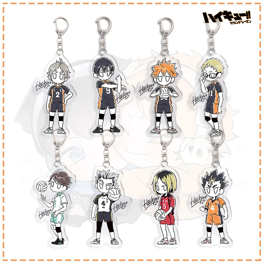 Haikyuu!! Shōnen Manga Tobio Hinata llavero acrílico bolso encantador dijes colgante regalo divertido llavero recuerdo creativo Kingring