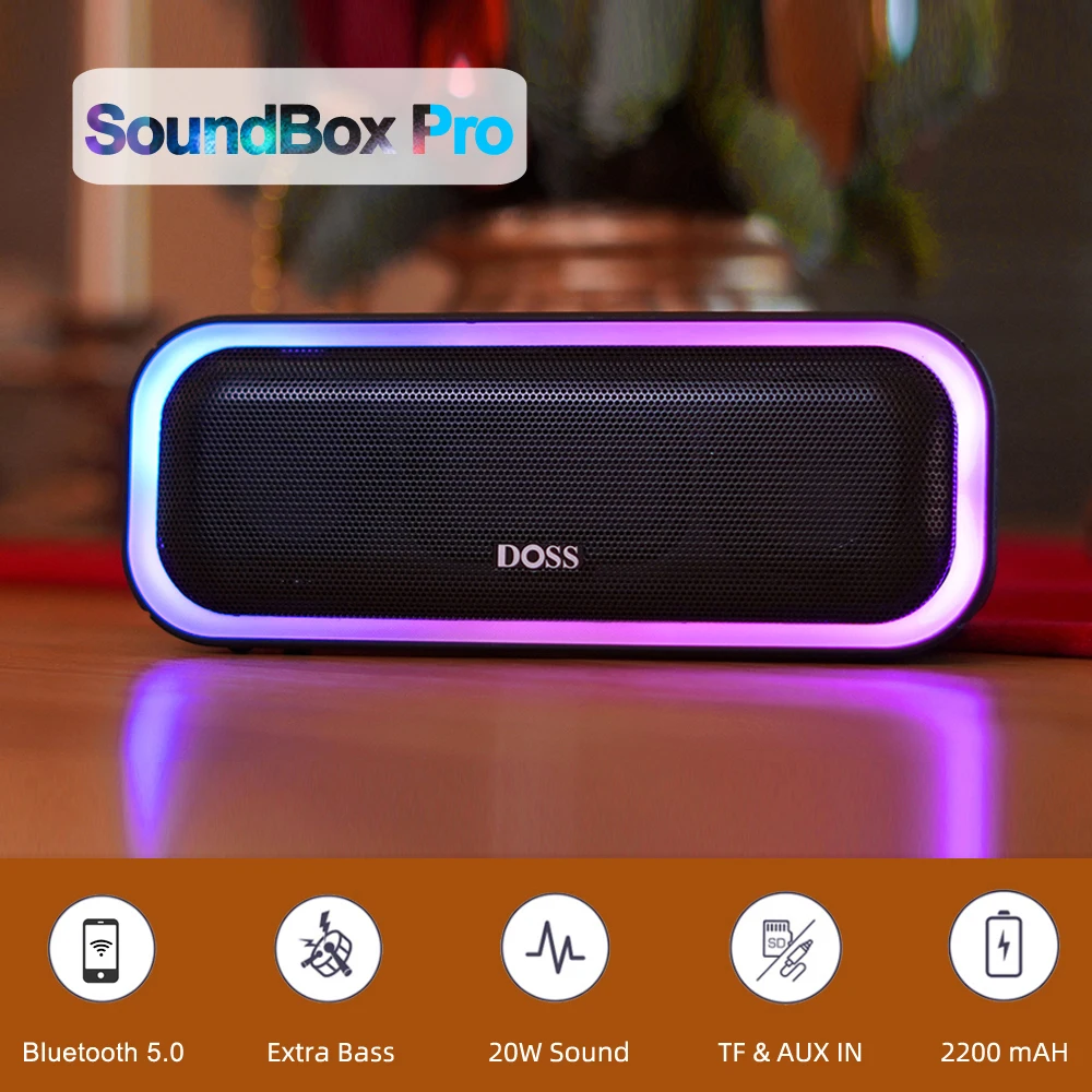 Doss Wireless-Lautsprecher Bluetooth 5,0 Sound box Pro leistungs starke 20-W-Stereo-Sound Extra Bass Sound box Tws Pairing tragbare Lautsprecher