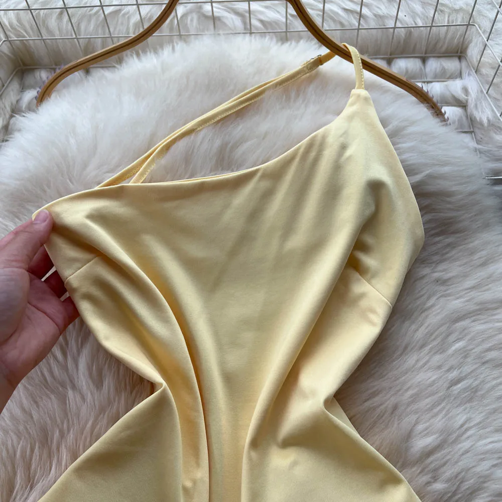 Chic vintage scava fuori Fungo di albero commestibile senza maniche pieghettato Elegante fata moda coreana Boho abbigliamento donna