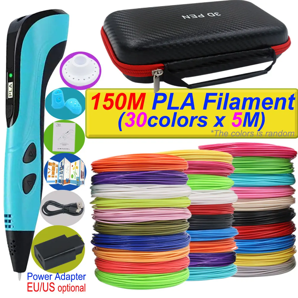 2026 neue 3D Druck Stift DIY Dreidimensionale Malerei Kinder Spielzeug Mit LCD Screen Power Adapter 200 M PLA Filament spielzeug Geschenk