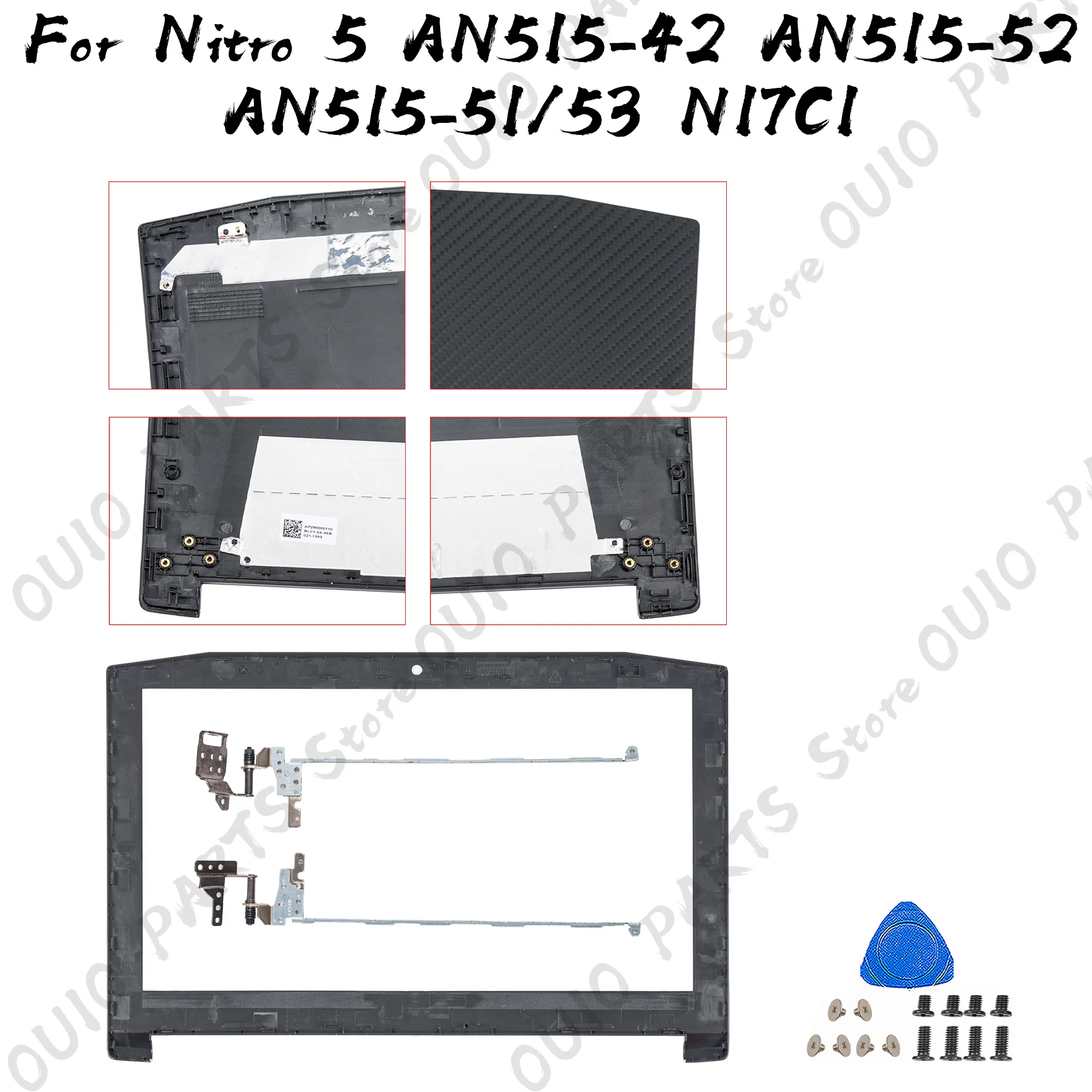 

Запчасти для Nitro 5 AN515-42 AN515-41 AN515-51 AN515-52 53 N17C1 Задняя крышка ЖК-дисплея AP 290000110 Крышка/петли на переднюю панель ЖК-дисплея, черные
